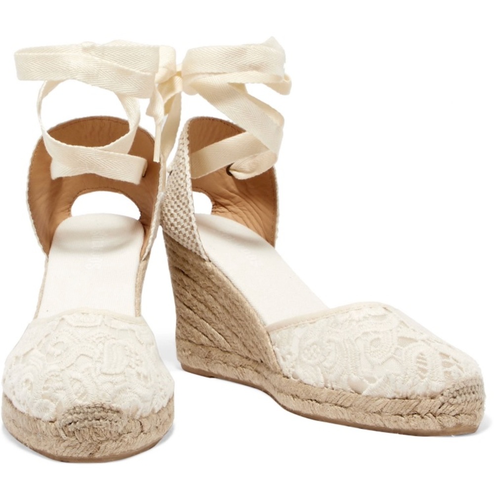 Soludos lace up canvas wedge espadrilles sz9 NWT